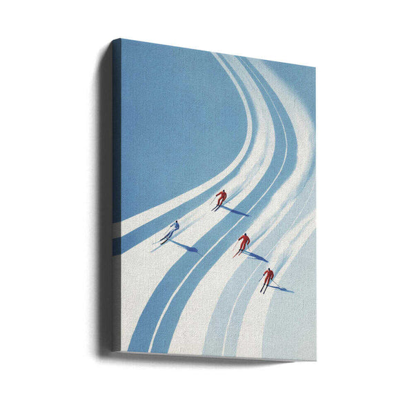 Tablou canvas „Four Skiers” de Andreas Magnusson