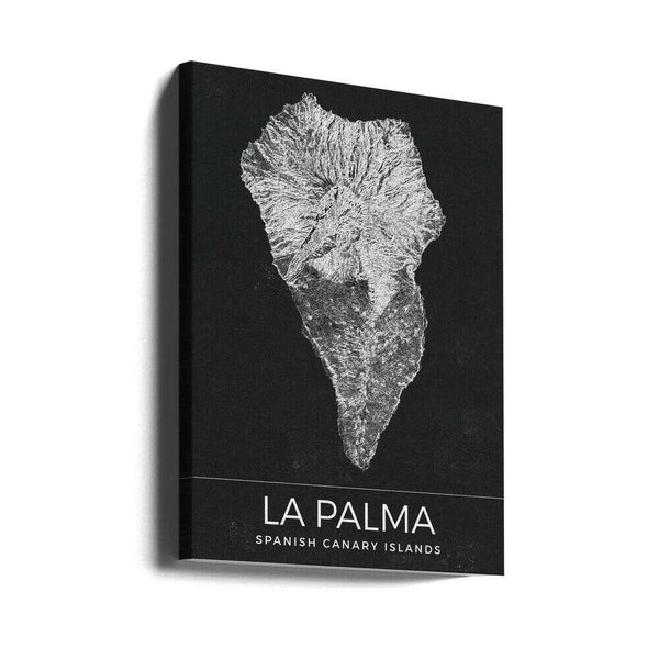 Tablou canvas „La Palma Spanish Canary Islands Map” de Nicholas