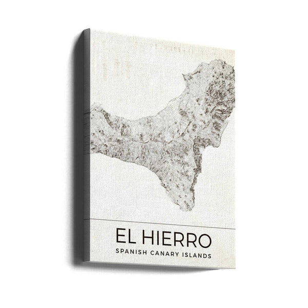 Tablou canvas „El Hierro Spanish Canary Islands Map” de Nicholas