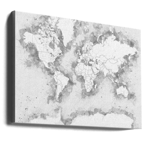 Tablou canvas „Louiss world map silhouette” de Rosana Laiz Blursbyai