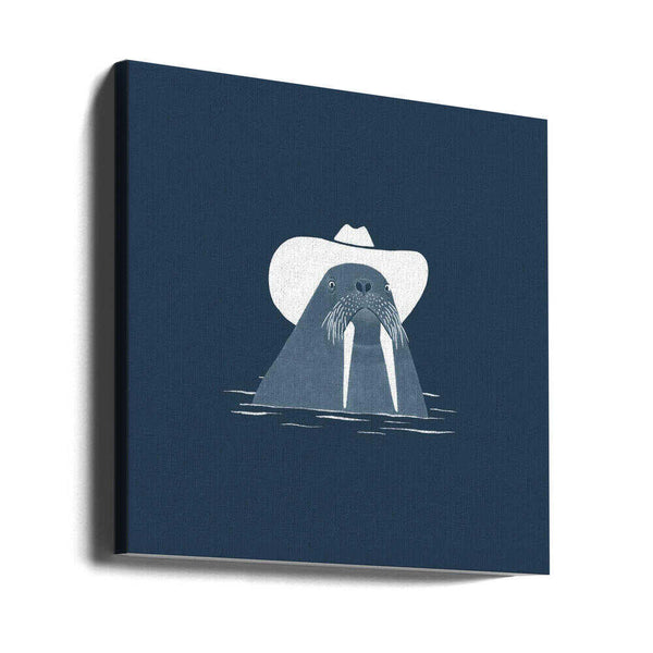 Tablou canvas „Hank The Cowboy Walrus” de Anyone Can Yeehaw