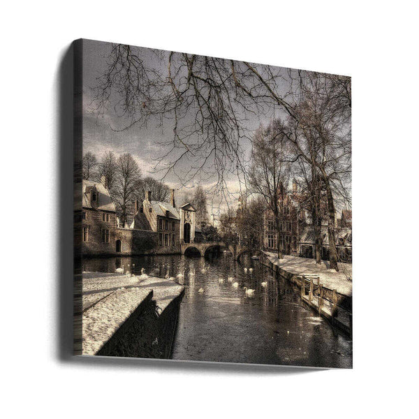 Tablou canvas „Bruges in Christmas dress” de Yvette Depaepe