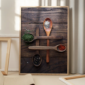 Tablou înramat „Wooden Spoons With Colorful Spices” de Karina Aleksandrova