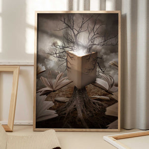Tablou înramat „Old Tree Reading Story Book” de Angela Waye
