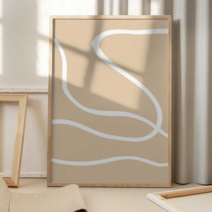 Tablou înramat „Beige Lines 01” de Pictufy Studio