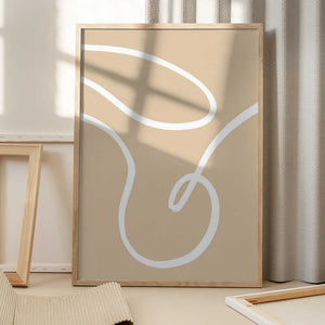 Tablou înramat „Beige Lines 02” de Pictufy Studio