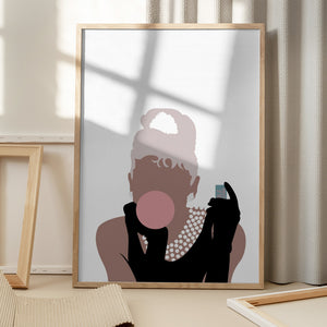 Tablou înramat „Bubblegum Girl” de Pictufy Studio II