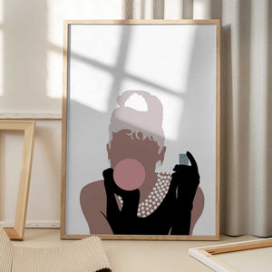 Tablou înramat „Bubblegum Girl” de Pictufy Studio II