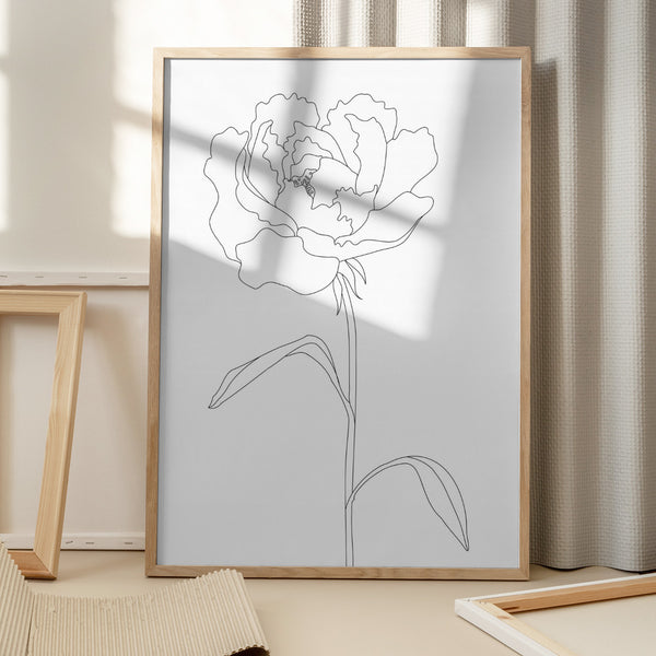 Tablou înramat „Peony Lines” de Pictufy Studio II