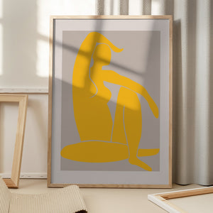 Tablou înramat „Yellow Figure” de Pictufy Studio II