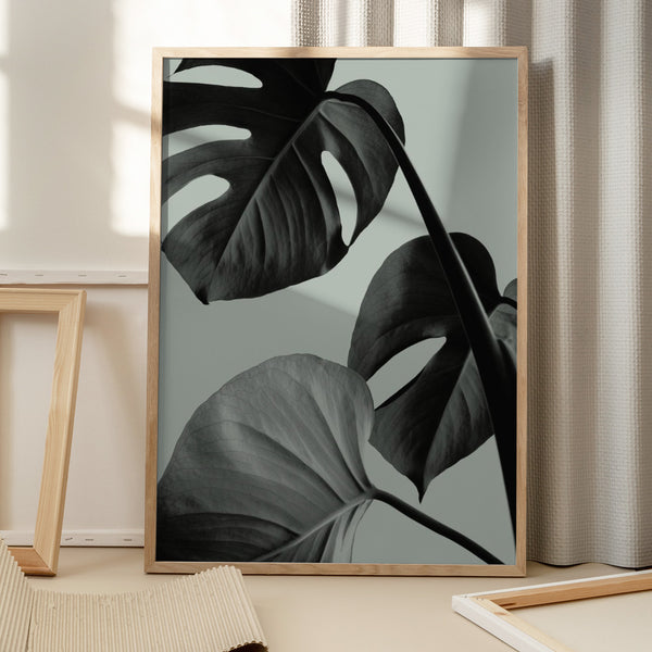 Tablou înramat „Monstera Teal 07” de Pictufy Studio III