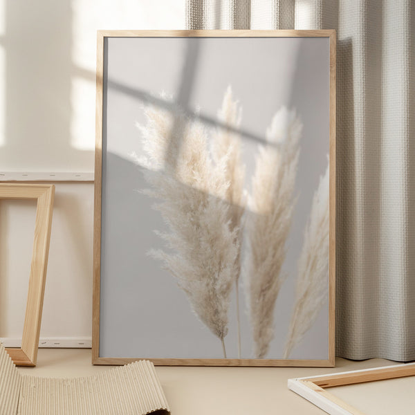 Tablou înramat „Pampas Grass Grey 02” de Pictufy Studio III