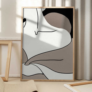 Tablou înramat „matisse_shoulder_vector_002_Black” de Pictufy Studio II