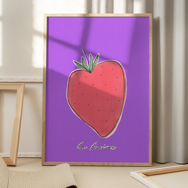 Tablou înramat „Stylized Strawberry Delight” de uplusmestudio