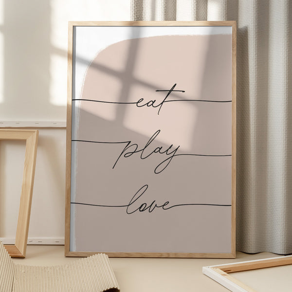 Tablou înramat „Eat Play Love” de uplusmestudio