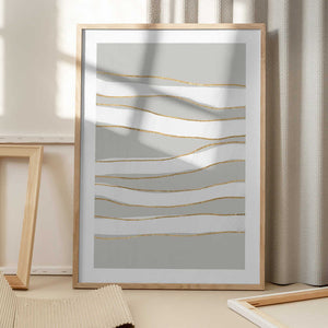 Tablou înramat „Gilded Waves” de uplusmestudio