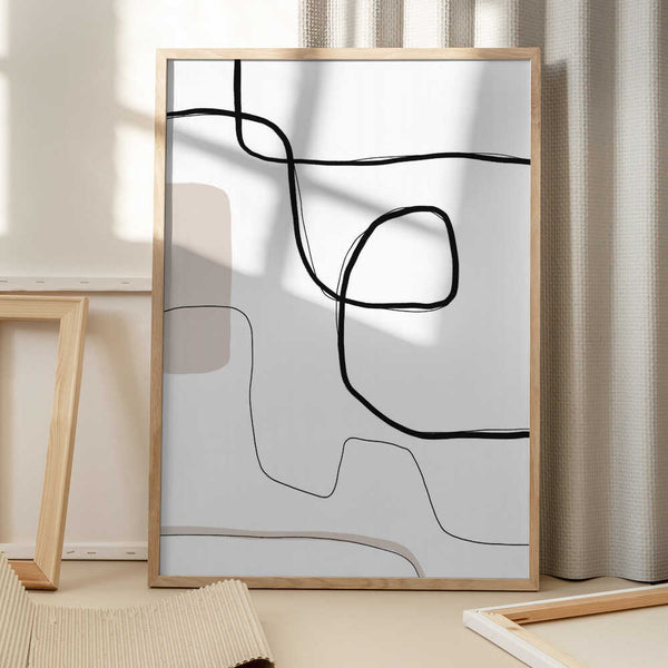 Tablou înramat „Curves and Lines” de uplusmestudio