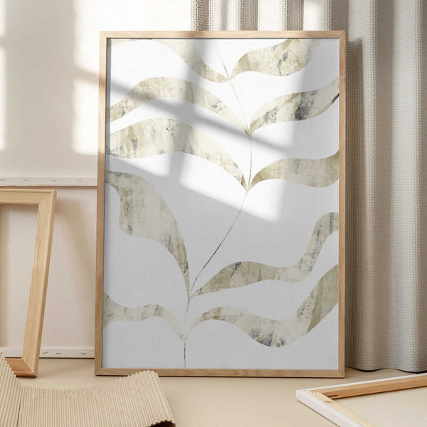 Tablou înramat „Gentle Leaf Waves” de uplusmestudio