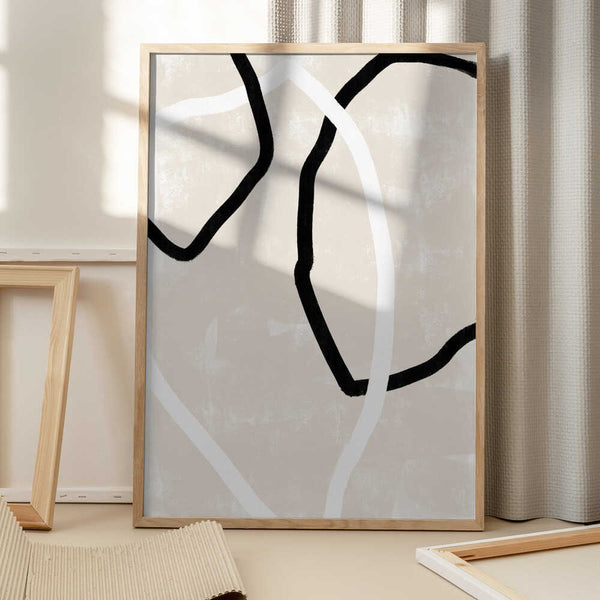 Tablou înramat „Curved Lines Dance” de uplusmestudio