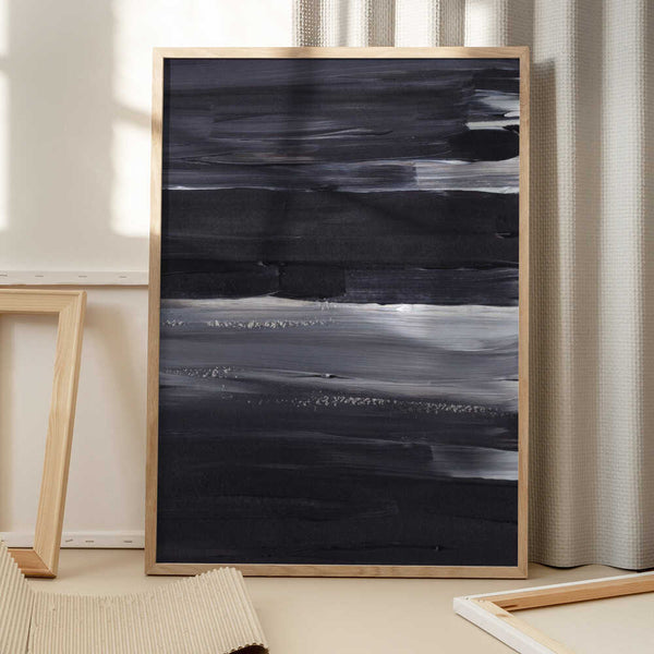 Tablou înramat „Expressive Monochrome Strokes” de uplusmestudio