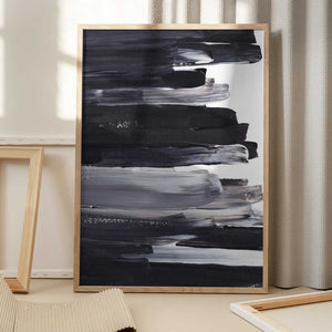 Tablou înramat „Monochrome Brushstrokes” de uplusmestudio
