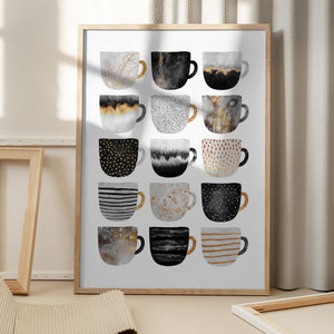 Tablou înramat „Pretty Coffee Cups” de Elisabeth Fredriksson