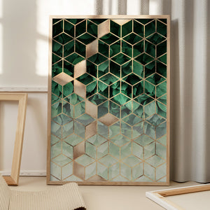Tablou înramat „Leaves And Cubes” de Elisabeth Fredriksson