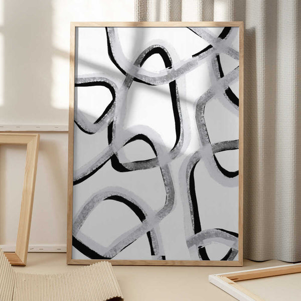 Tablou înramat „Chaotic Lines Dance” de uplusmestudio