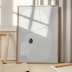 Tablou înramat „Minimalist Beige and White Geometric Shapes” de uplusmestudio