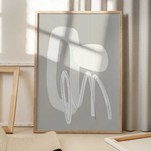 Tablou înramat „Flowing Curves and Shapes in Neutral Tones” de uplusmestudio