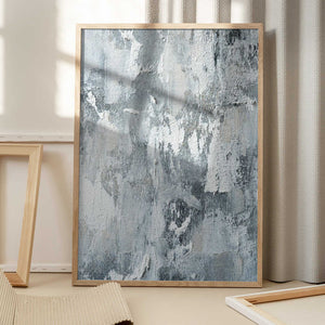 Tablou înramat „Textured Layers Of White And Gray” de uplusmestudio