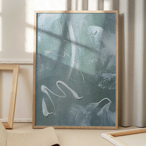 Tablou înramat „Green and White Acrylic” de uplusmestudio
