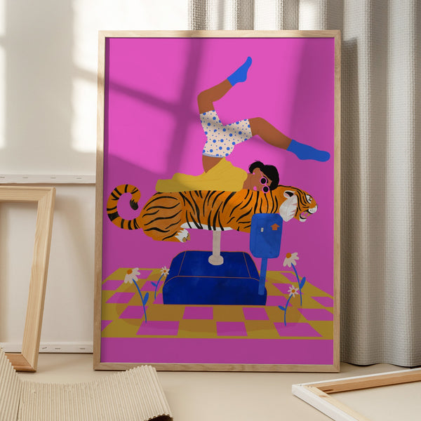 Tablou înramat „Put a tiger in your heart” de Jota de jai