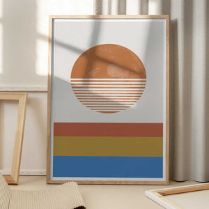 Tablou înramat „Striped Horizon Sun” de THE MIUUS STUDIO