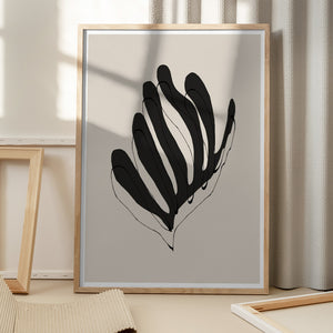 Tablou înramat „Abstract Leaf Lines” de THE MIUUS STUDIO