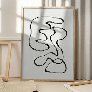 Tablou înramat „Curved Monochrome Paths” de THE MIUUS STUDIO