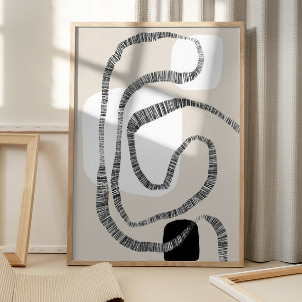 Tablou înramat „Monochrome Paths” de uplusmestudio