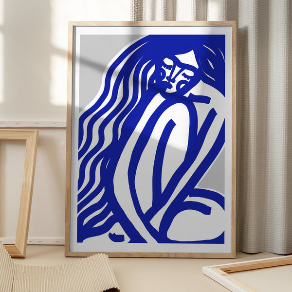 Tablou înramat „Blue Contours” de Treechild