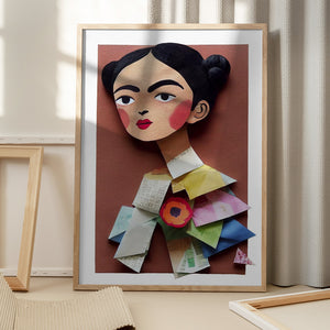 Tablou înramat „Paper Portrait Blossom” de Treechild