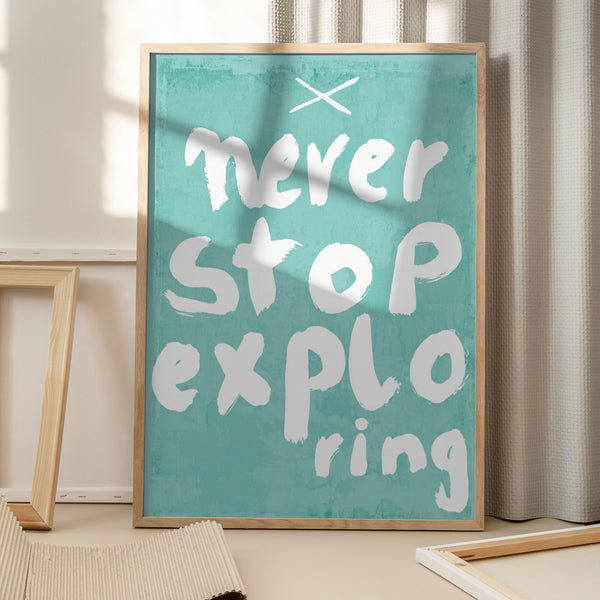 Tablou înramat „Never Stop Exploring” de Treechild