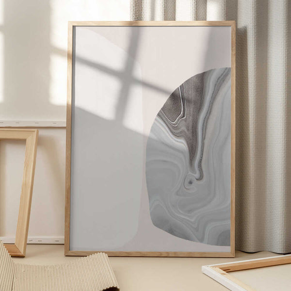 Tablou înramat „Marble Texture with Fluid Lines” de uplusmestudio