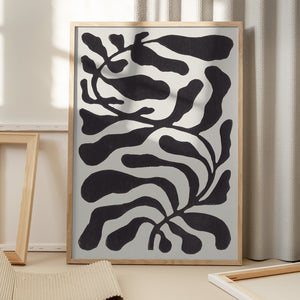 Tablou înramat „One Hundred-Leaved Plant #21 / Lino Print” de Alisa Galitsyna
