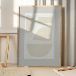 Tablou înramat „Geometric Shapes In A Monochrome Palette” de uplusmestudio