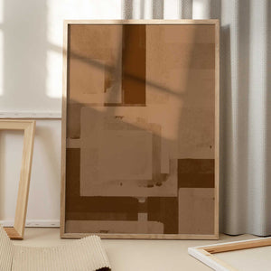 Tablou înramat „Sepia Geometric Flow” de THE MIUUS STUDIO
