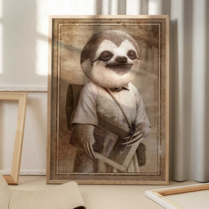 Tablou înramat „STUDENT SLOTH” de Adam Lawless