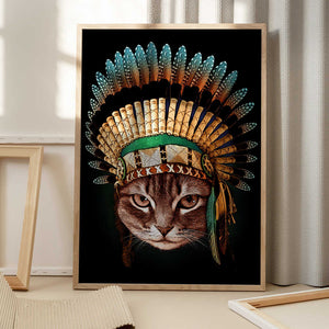 Tablou înramat „chief cat” de Adam Lawless