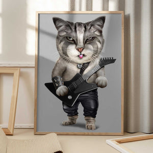 Tablou înramat „heavy metal cat” de Adam Lawless