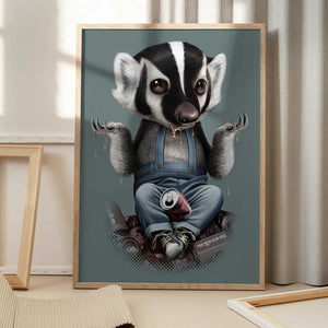 Tablou înramat „badger chill” de Adam Lawless