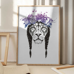Tablou înramat „King of lions” de Balazs Solti