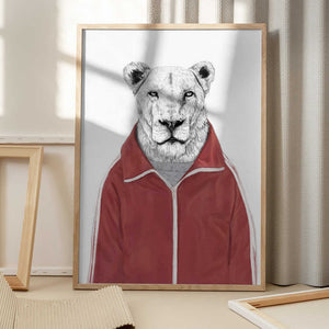 Tablou înramat „Sporty Lion” de Balazs Solti